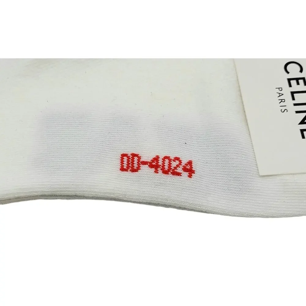 NWT Celine Paris Logo Knit Ankle Socks DD-4024